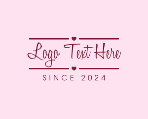 Lovely - Retro Valentine Romance Heart logo design