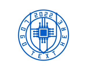 Microchip - Blue Microchip Seal logo design