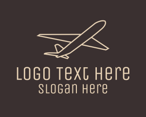 Linear - Travel Plane Outline logo design