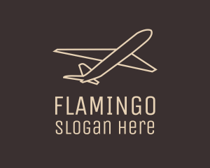 Linear - Travel Plane Outline logo design