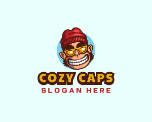 Beanie - Monkey Fashion Smile logo design