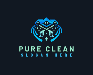 House Cleaning Maintenance logo design