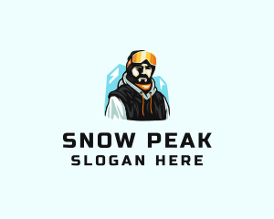 Skiing - Iceberg Skier Athlete logo design