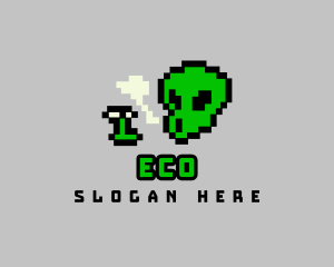 Smoking Pixel Alien Logo