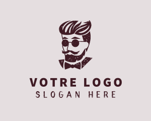 Grunge Hipster Gentleman Logo