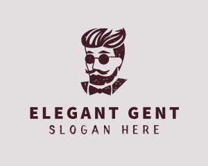 Grunge Hipster Gentleman logo design