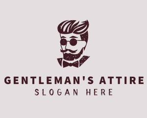 Grunge Hipster Gentleman logo design