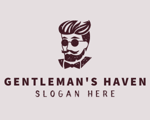 Grunge Hipster Gentleman logo design