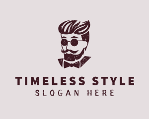 Grunge Hipster Gentleman logo design