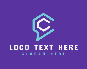 Financial - Chat Hexagon Letter C logo design