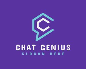 Chat Hexagon Letter C logo design