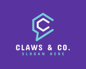 Chat Hexagon Letter C logo design