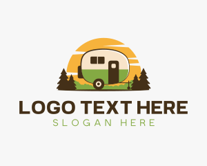 Trailer - Caravan Camping Trailer logo design