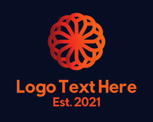 Telecommunications - Red Flower Ring logo design