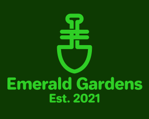 Green Garden Shovel logo design