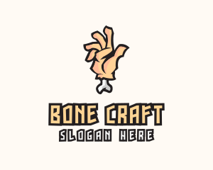 Bone - Halloween Hand Bone logo design