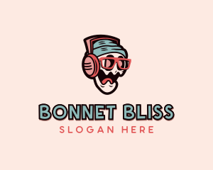 Bonnet - Skull Glasses DJ Music logo design