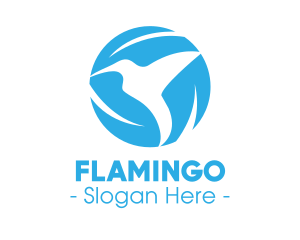 Flying - Blue Hummingbird Flying logo design