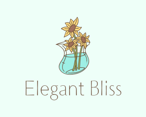 Floral Sunflower Pot  Logo