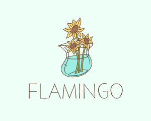 Floral Sunflower Pot  Logo