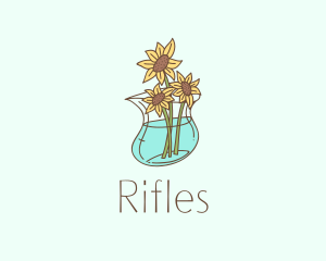 Indoor Plant - Floral Sunflower Pot logo design