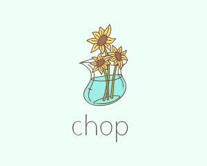 Flower - Floral Sunflower Pot logo design