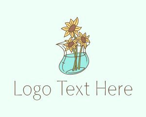 Petals - Floral Sunflower Pot logo design