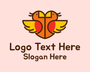 Sweet - Lovely Twin Birds logo design