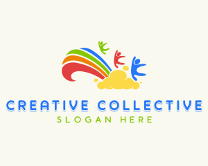 Creative Rainbow Kindergarten logo design