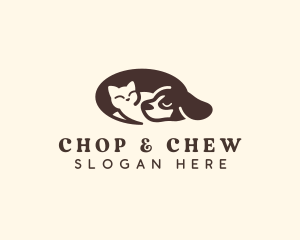 Sleeping Pet Cat Dog Logo