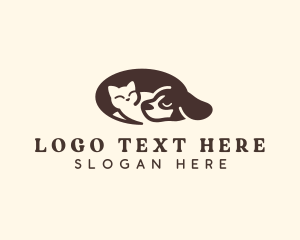 Sleeping Pet Cat Dog Logo