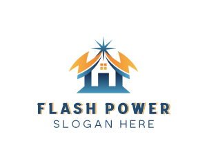 Home Electricity Lightning logo design