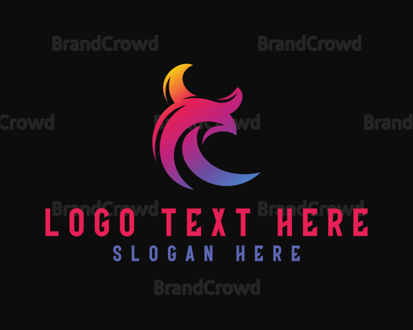 Gradient Bull Horns Logo