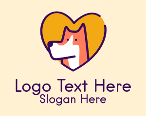 Pooch - Cute Dog Heart logo design