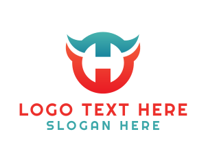 Mobile Application - Evil Head Letter H logo design