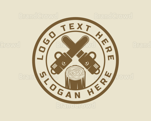 Chainsaw Woordwork Lumberjack Logo