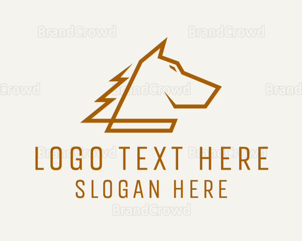 Minimalist Geometric Horse Logo