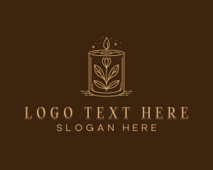 Interior Design - Flower Leaf Candlelight logo design
