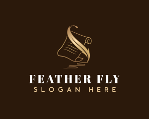 Elegant Feather Quill Pen logo design