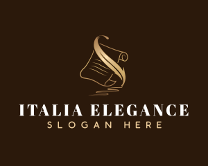 Elegant Feather Quill Pen logo design