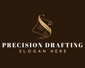 Drafting - Elegant Feather Quill Pen logo design