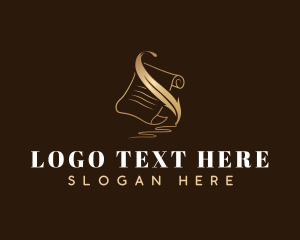 Writer - Elegant Feather Quill Pen logo design