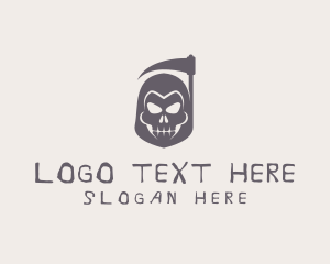 Scary - Death Skull Reaper logo design