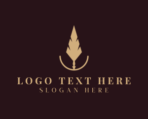 Blogger - Pen Feather Novel Writer logo design