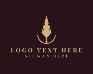 Stationery - Pen Feather Novel Writer logo design