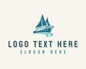 Yacht - Boat Yacht Waves logo design