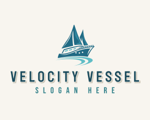 Boat Yacht Waves logo design