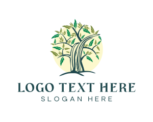 Green - Feather Tree Nature logo design