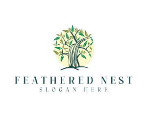 Feather Tree Nature  logo design