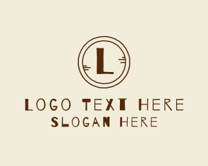 Lettermark - Wood Rustic Button logo design